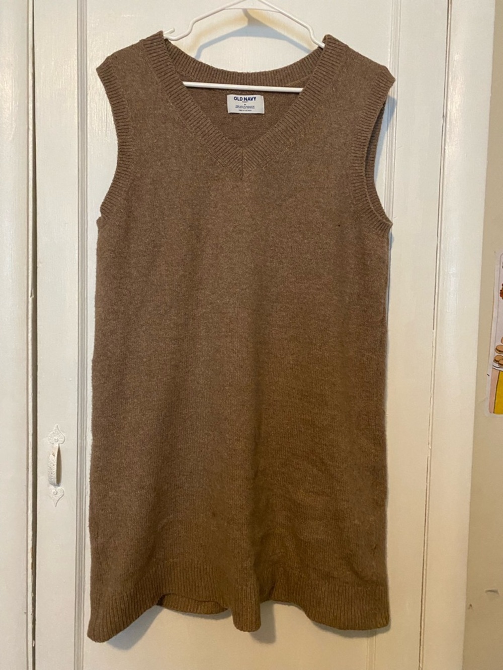 Old Navy Brown Sleeveless V-Neck Knit Tunic Dress